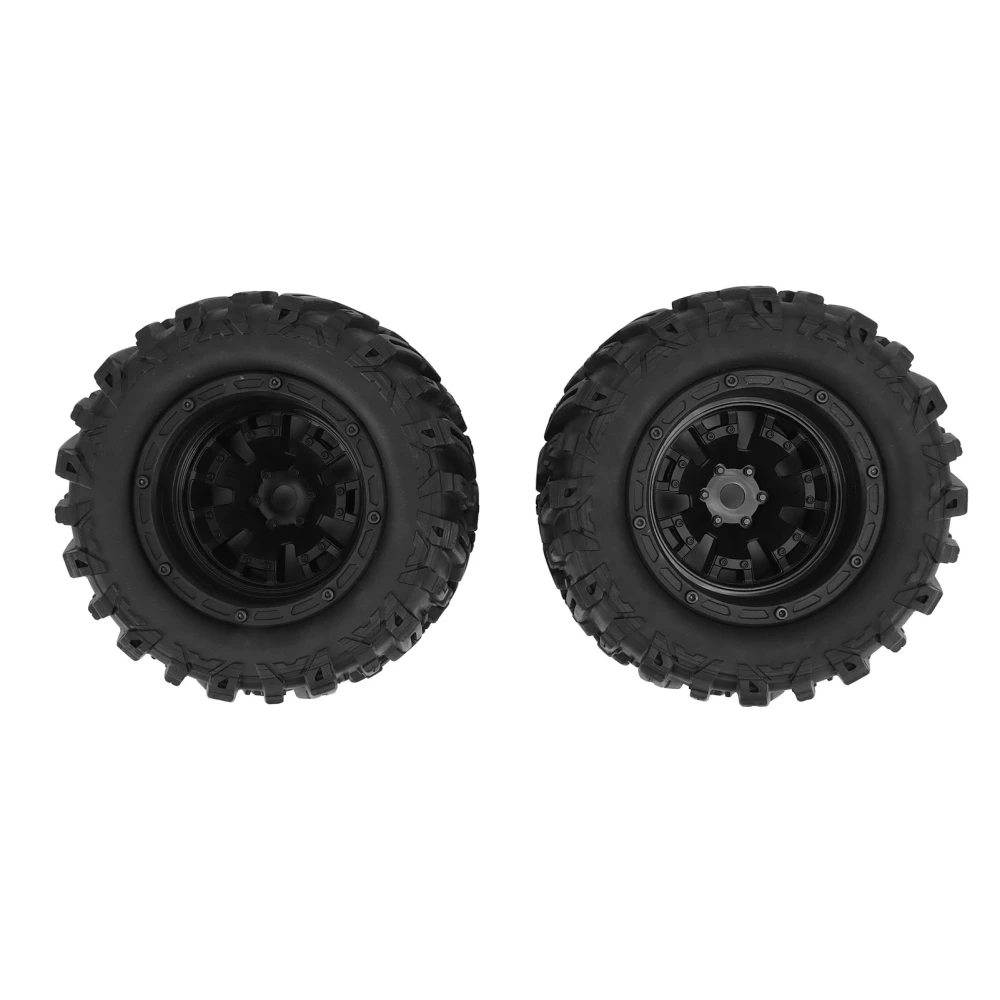 2PCS RC Car Rubber Tire Strong Grip Flexible Strong Cushioning RC Rubber Tires For ZD Racing 1/7 RC Car Black