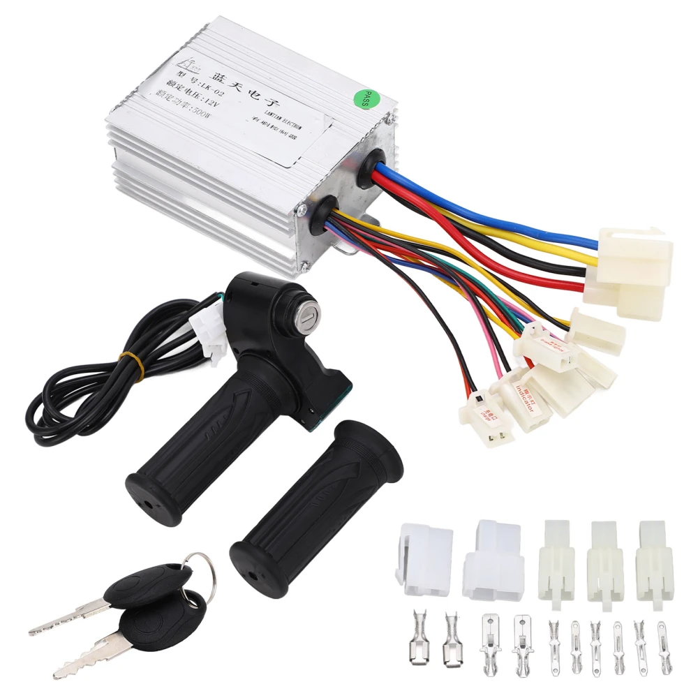 12V 500W Motor Speed Controller Throttle Grip with Lock and Keys for Electric Bike Scooter Conversion