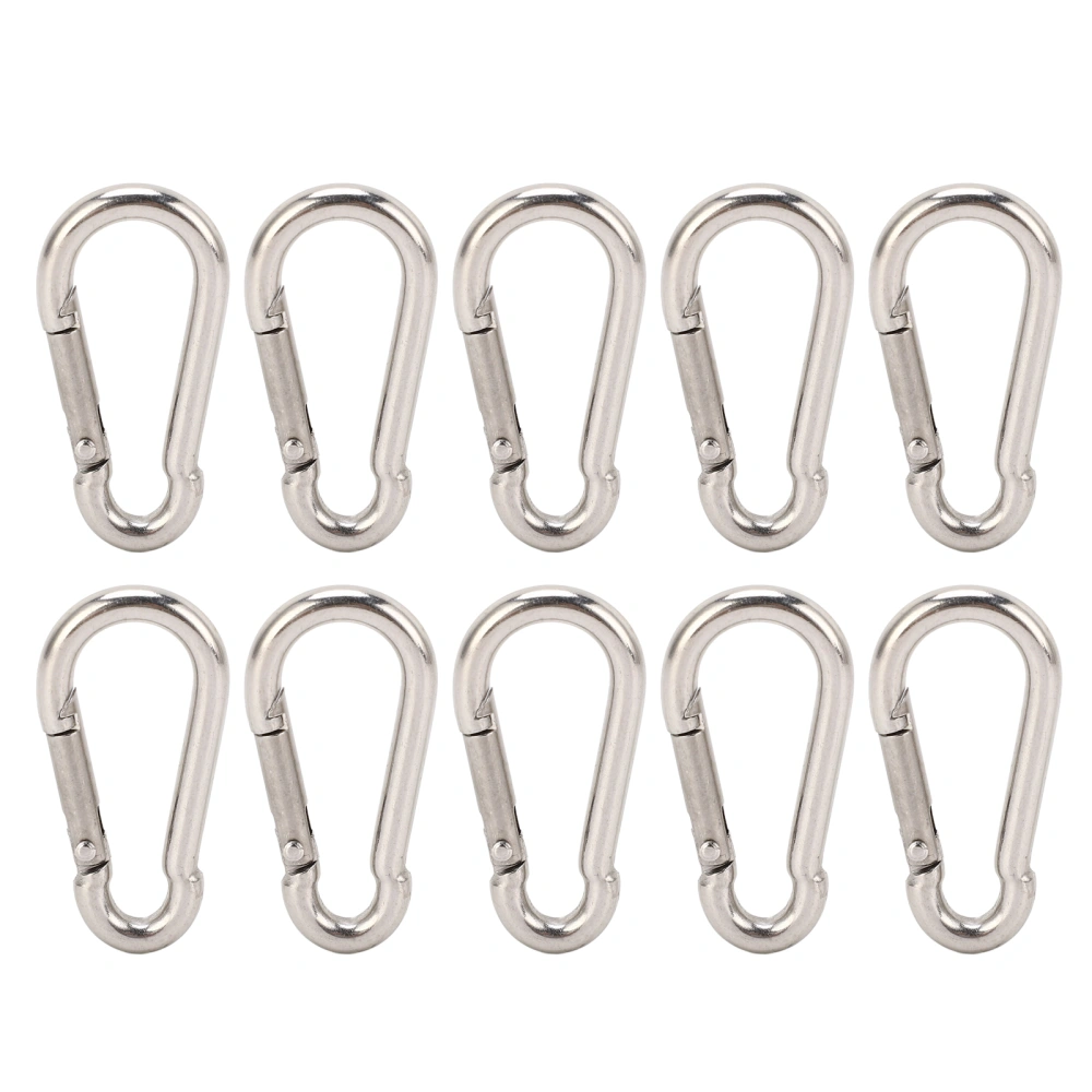 10Pcs Carabiner Clip Spring Snap Hook Heavy Duty Quick Link 304 Stainless Steel for Bird Feeders 4MM