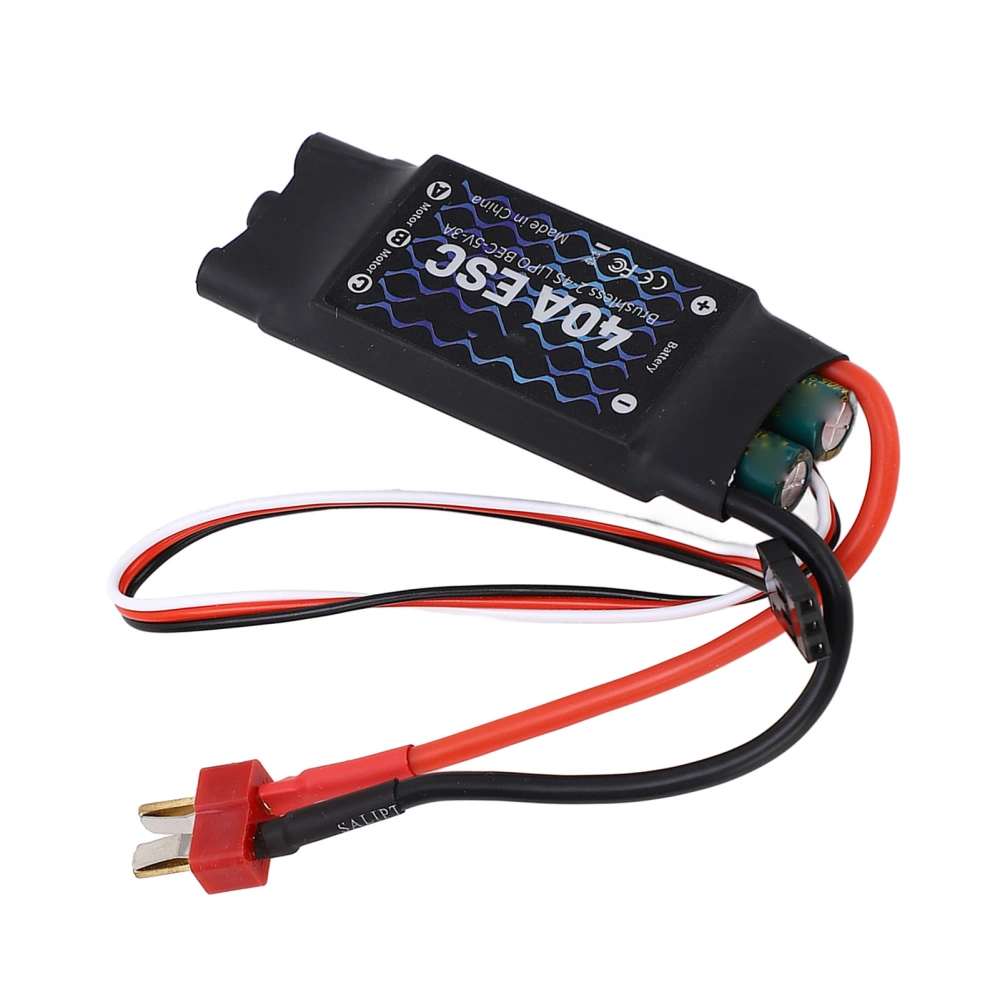 40A Brushless ESC 2‑4S 5V 3A BEC Electric Speed Controller with Male T Plug for RC Fixed Wing Aircraft for F450 Quad Rotor Drone