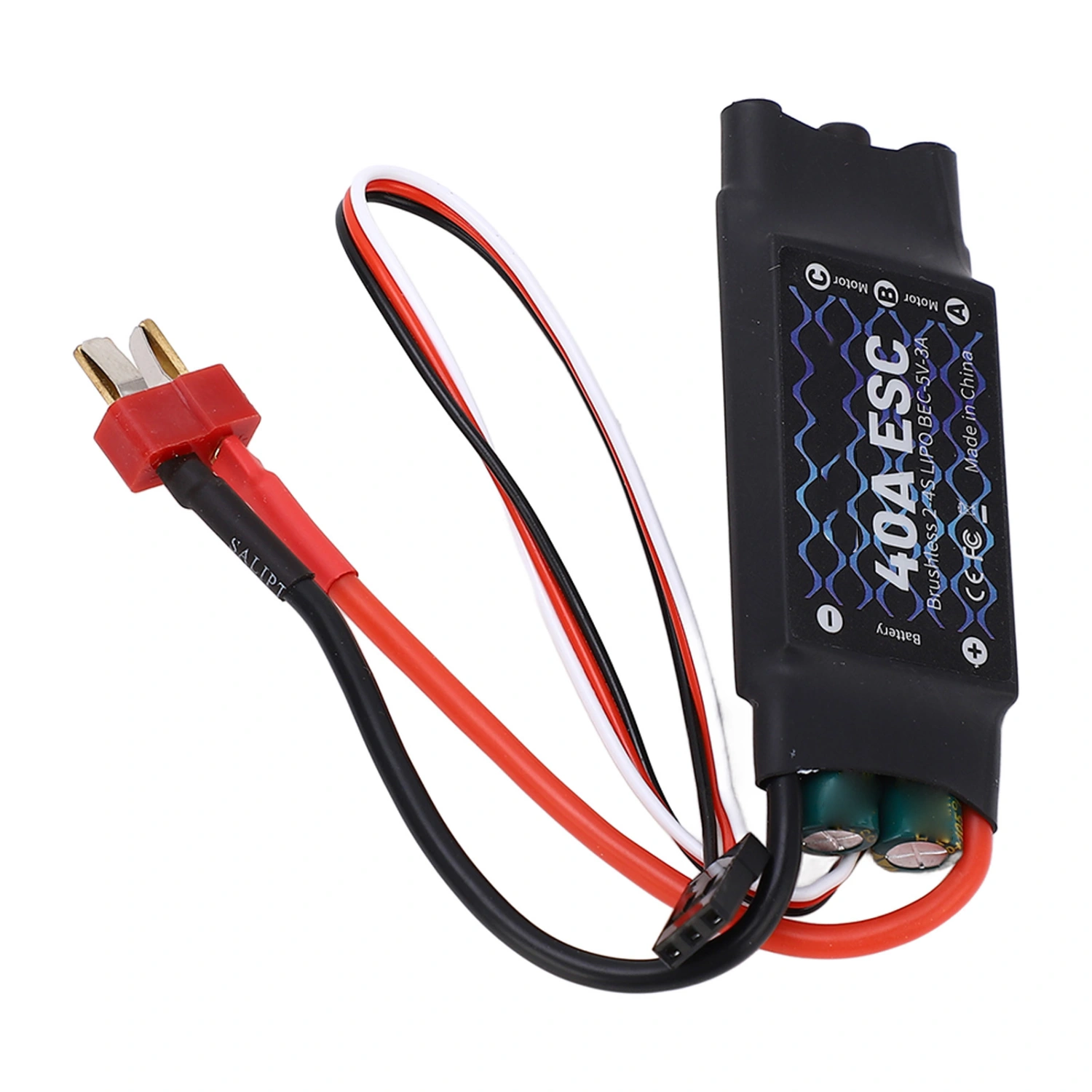 40A Brushless ESC 2‑4S 5V 3A BEC Electric Speed Controller with Male T Plug for RC Fixed Wing Aircraft for F450 Quad Rotor Drone