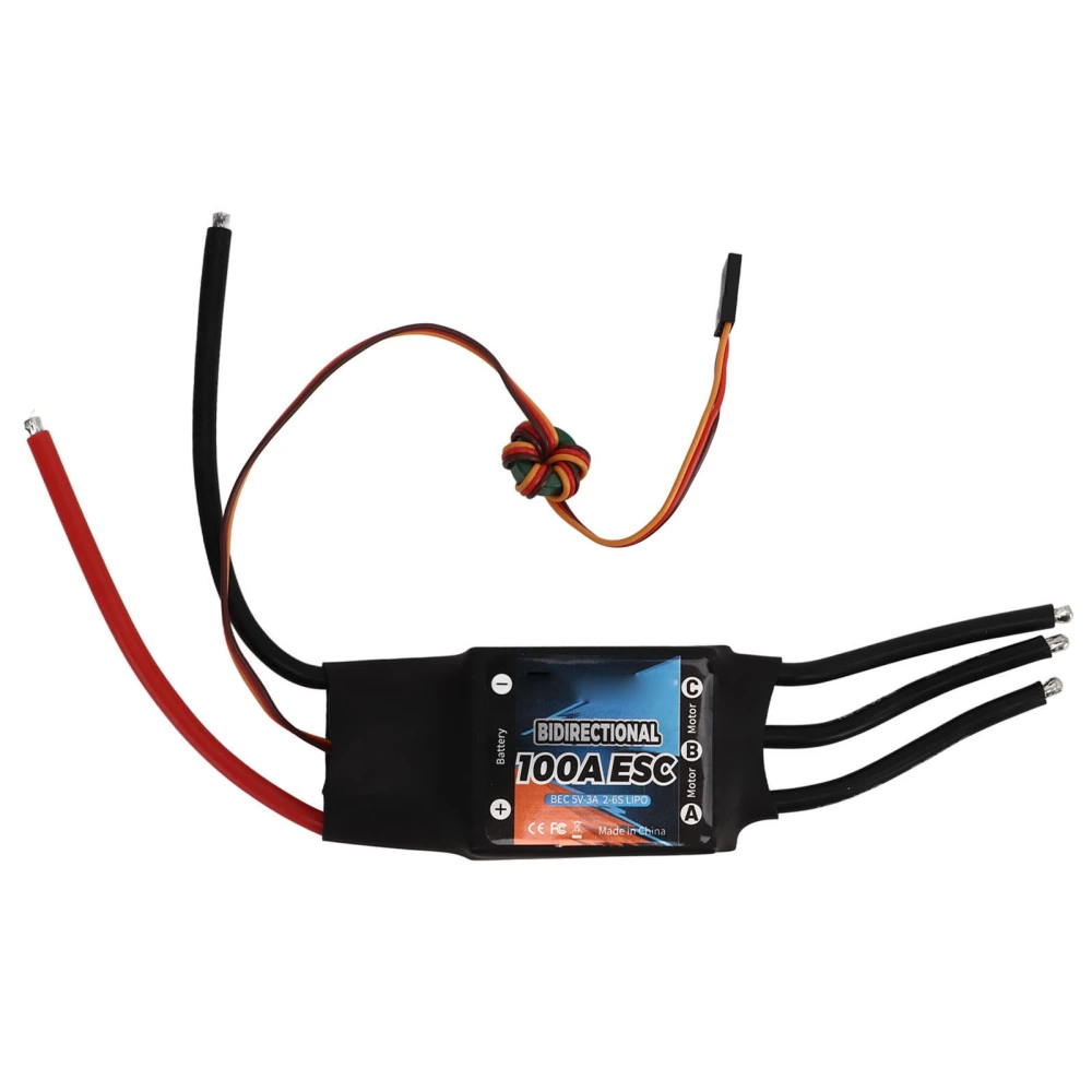 GTSKYTENRC Brushless ESC Bidirectional 100A 2‑6S BEC 3A 5V Electric Speed Controller for RC Car Boat Propeller