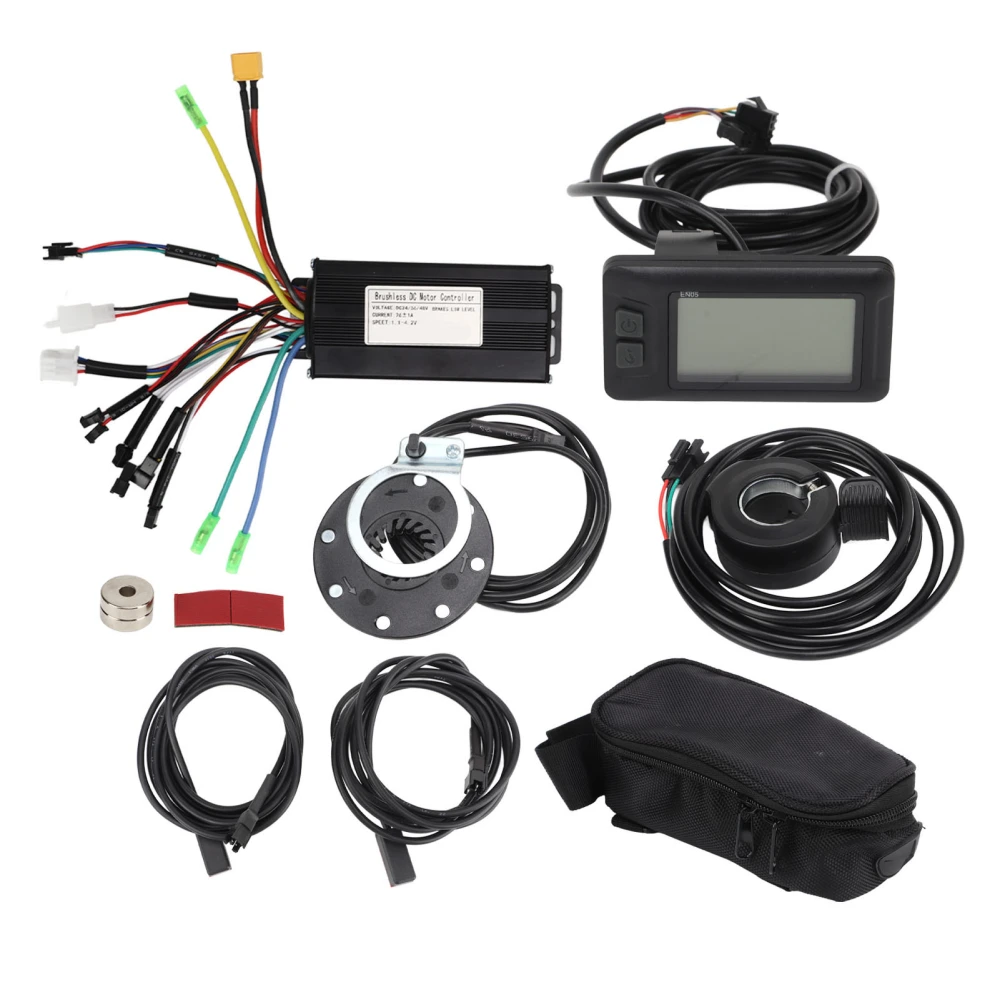 Bike Conversion Kit 26A 3 Mode Controller EN05 Panel 8 Magnets Pedal Assist Sensor 130X Thumb Throttle Power Off Sensor for 500W 750W Motor