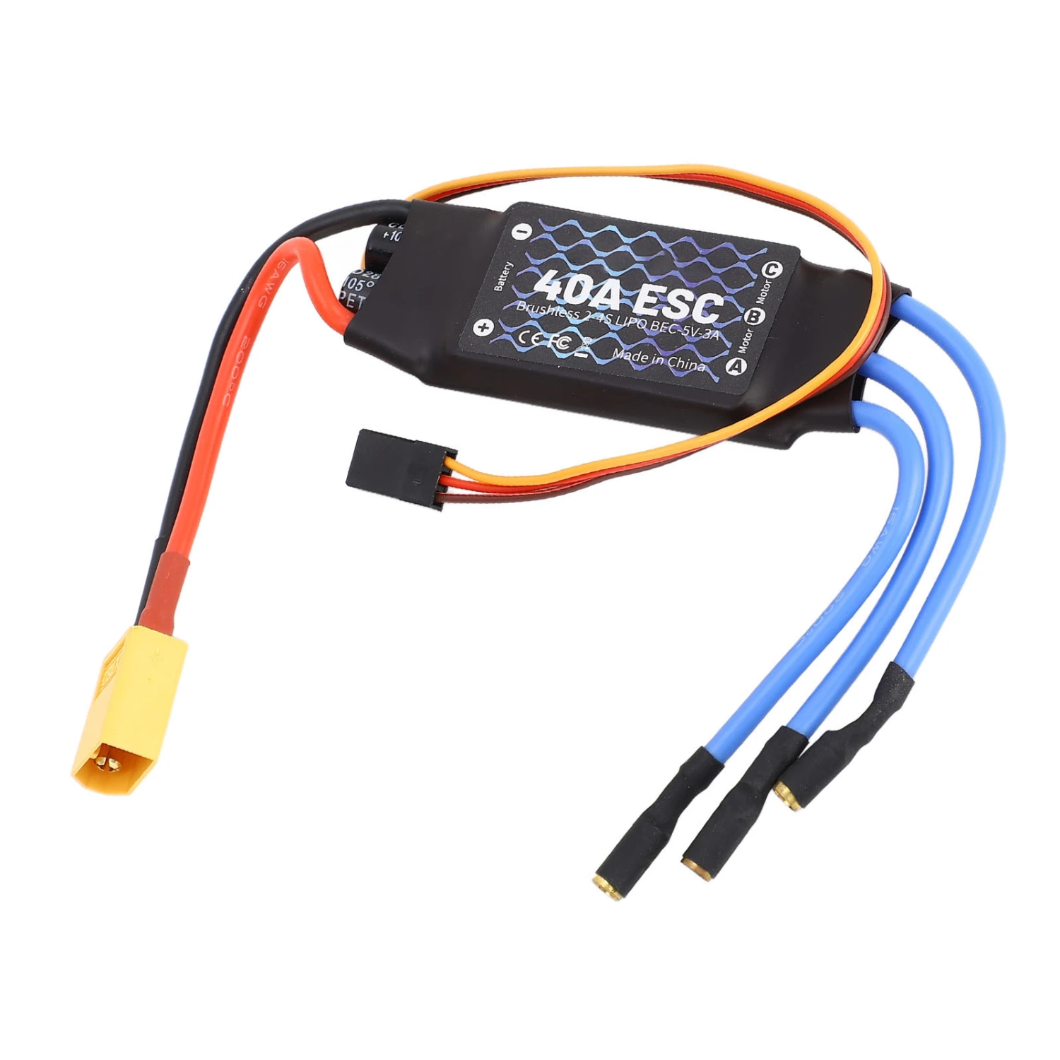 Brushless ESC 40A XT60 Plug Brushless ESC for RC Fixed Wing Aircraft Small Quadrotor