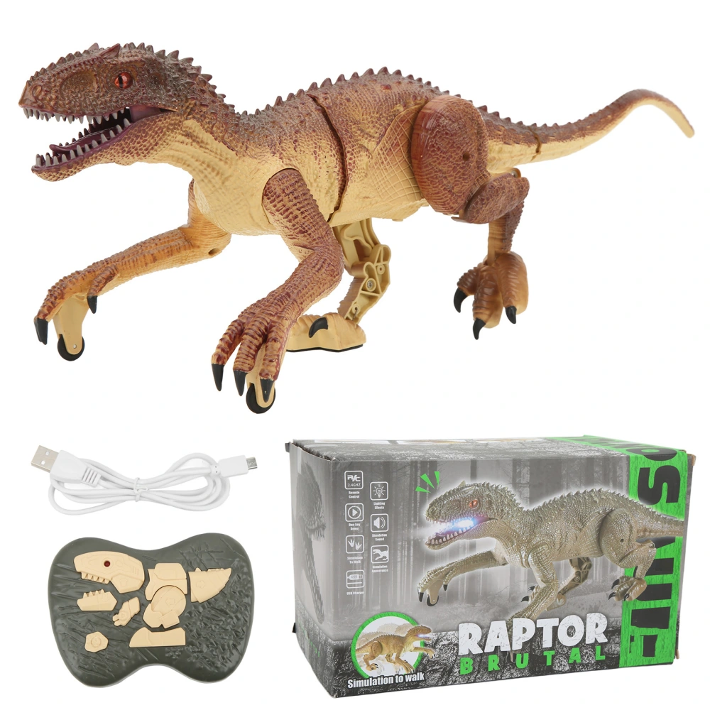 2.4G Remote Control Dinosaur Toy Simulation RC Walking Dinosaur Toy with Light and Sound for Kids Above 8