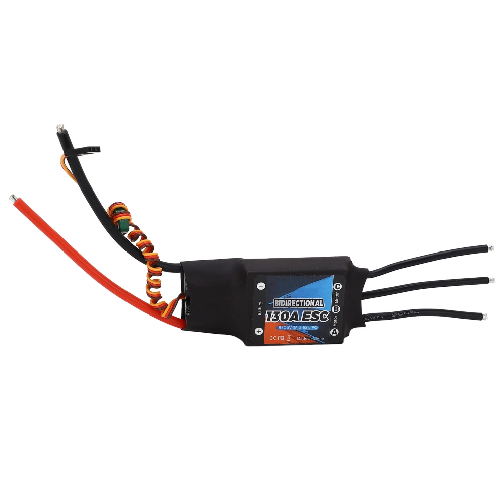 130A Brushless ESC Bidirectional 2‑6S Lipo Brushless Electric Speed Controller for RC Car Boat