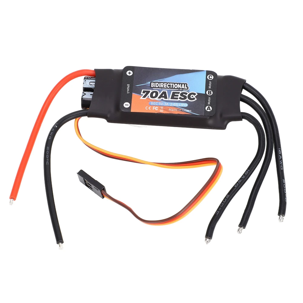 RC Electric Speed Controller 70A Bidirectional Electronic Components RC Brushless ESC for RC Boat Underwater Propeller