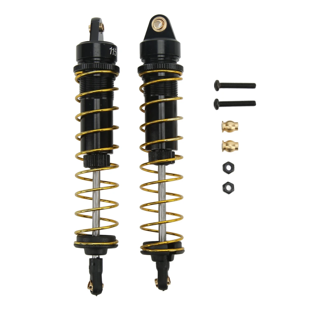 RC Shock Absorber Oil Pressure Adjustable RC Damper Set with Springs for Axial SCX10 90046 AXI03007 1/10 RC Crawler Car 115mm Black