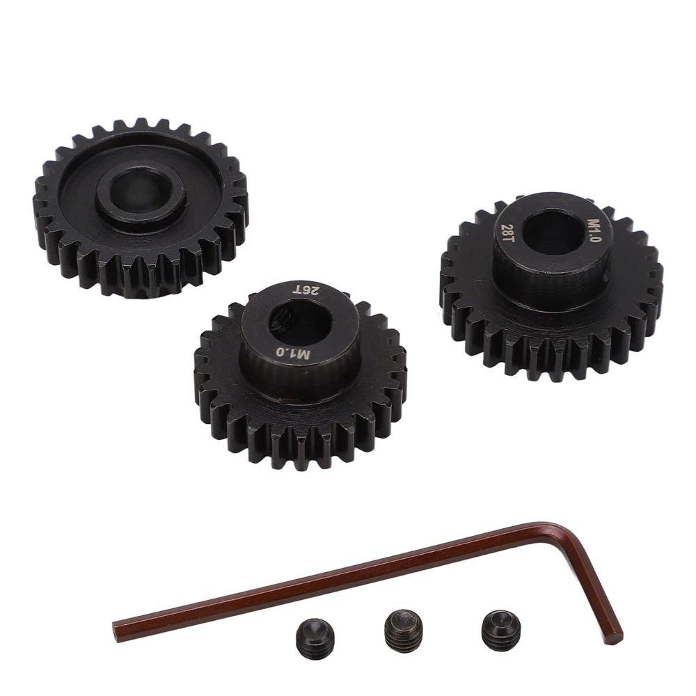 26T 27T 28T RC Motor Gears 25DP 1.0M 8mm RC Pinion Motor Gear Set for 1/5 1/6 1/7 Traxxas Upgrade