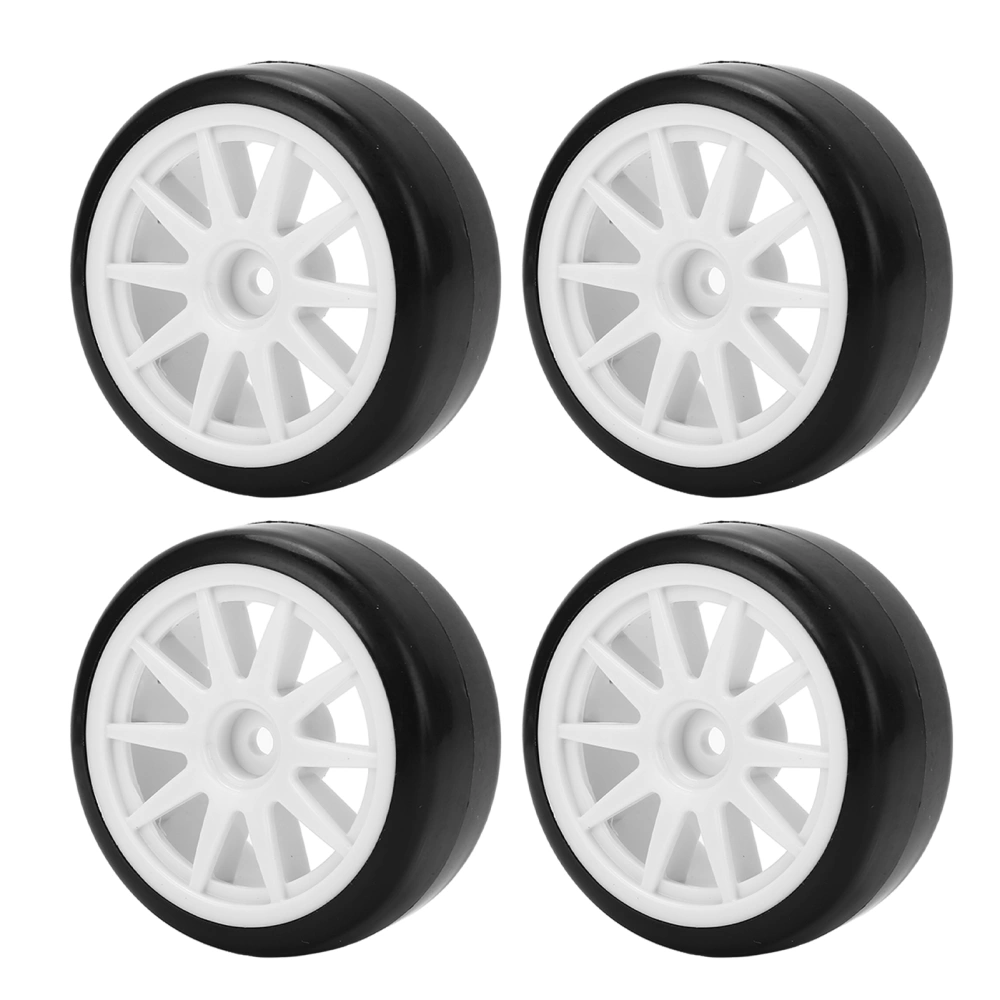 4 Pcs RC Drift Tire Wheels Rubber Plastic Hard Tires for Car Accessories 12mm Hex Black