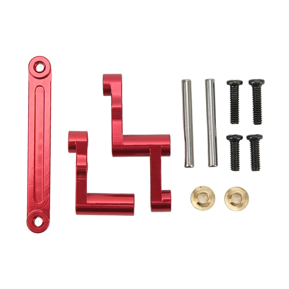 RC Steering Components Aluminium Alloy RC Car Repair Parts for MJX 16208 1/16 Replacement Red