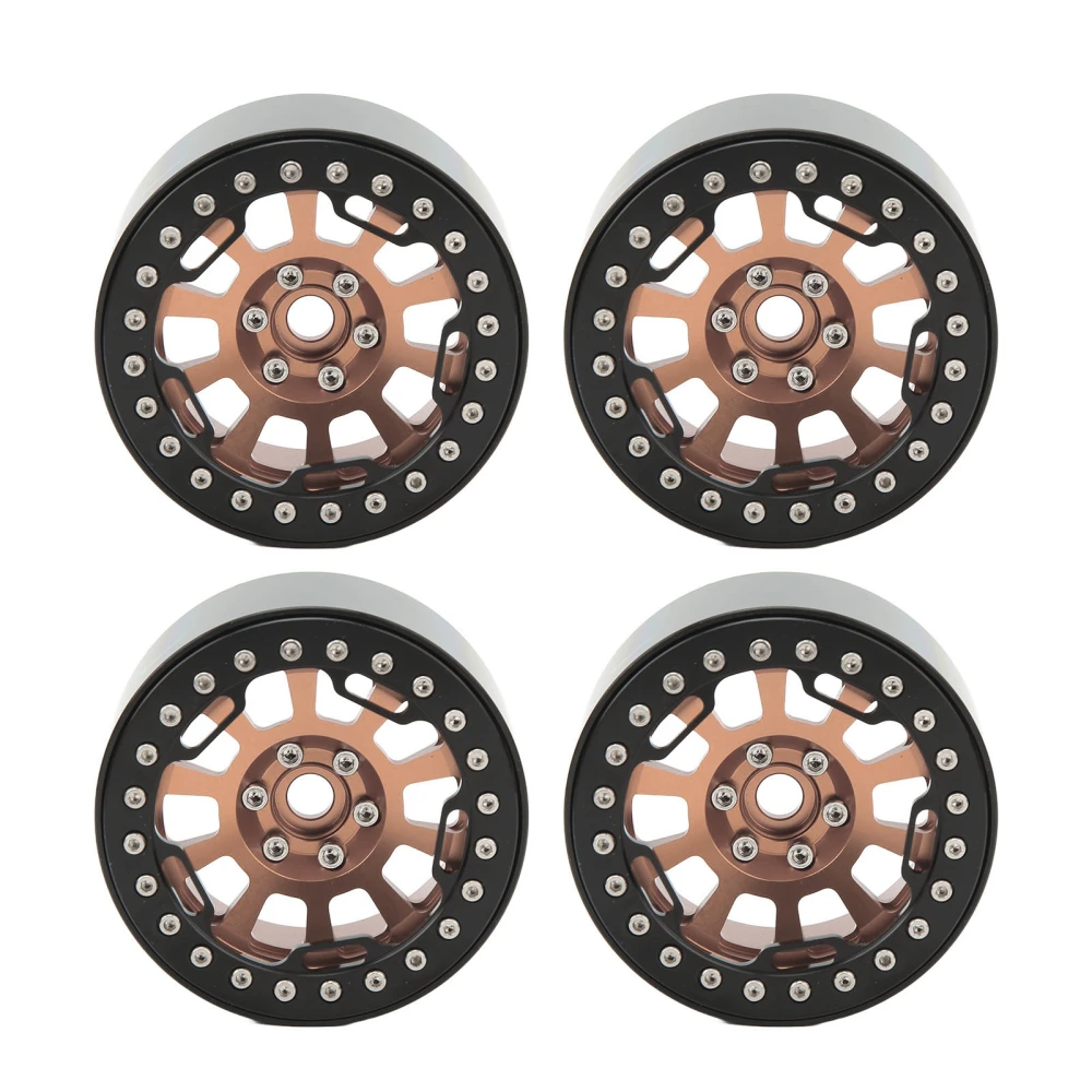 4 PCS 2.2in Aluminum Alloy Wheel Hub Universal Replacement Hub for 1/10 RC Simulation Crawler Copper