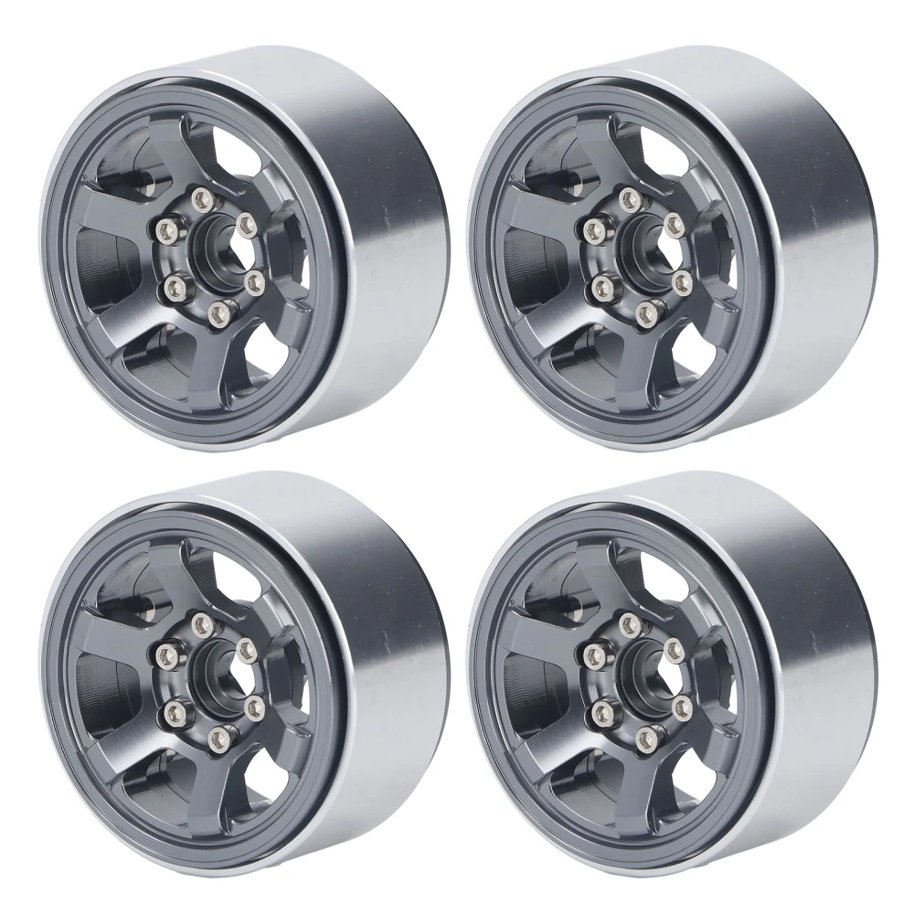 4PCS RC Wheel Hubs Set Aluminium Alloy CNC RC Wheel Rim Hubs for 1.9in Tire Tread Titanium