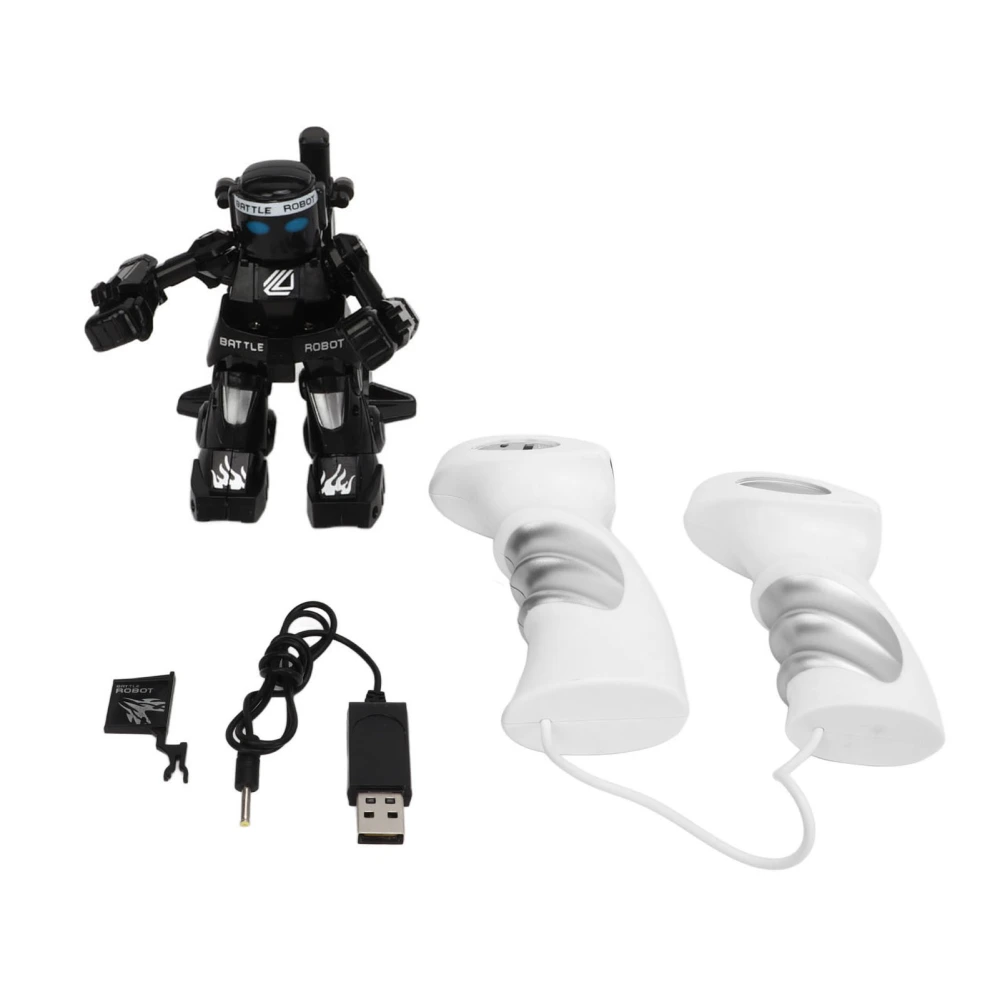 2.4G Remote Control Robot Toys RC Robot with Battle Mode Birthday Present for Children Black