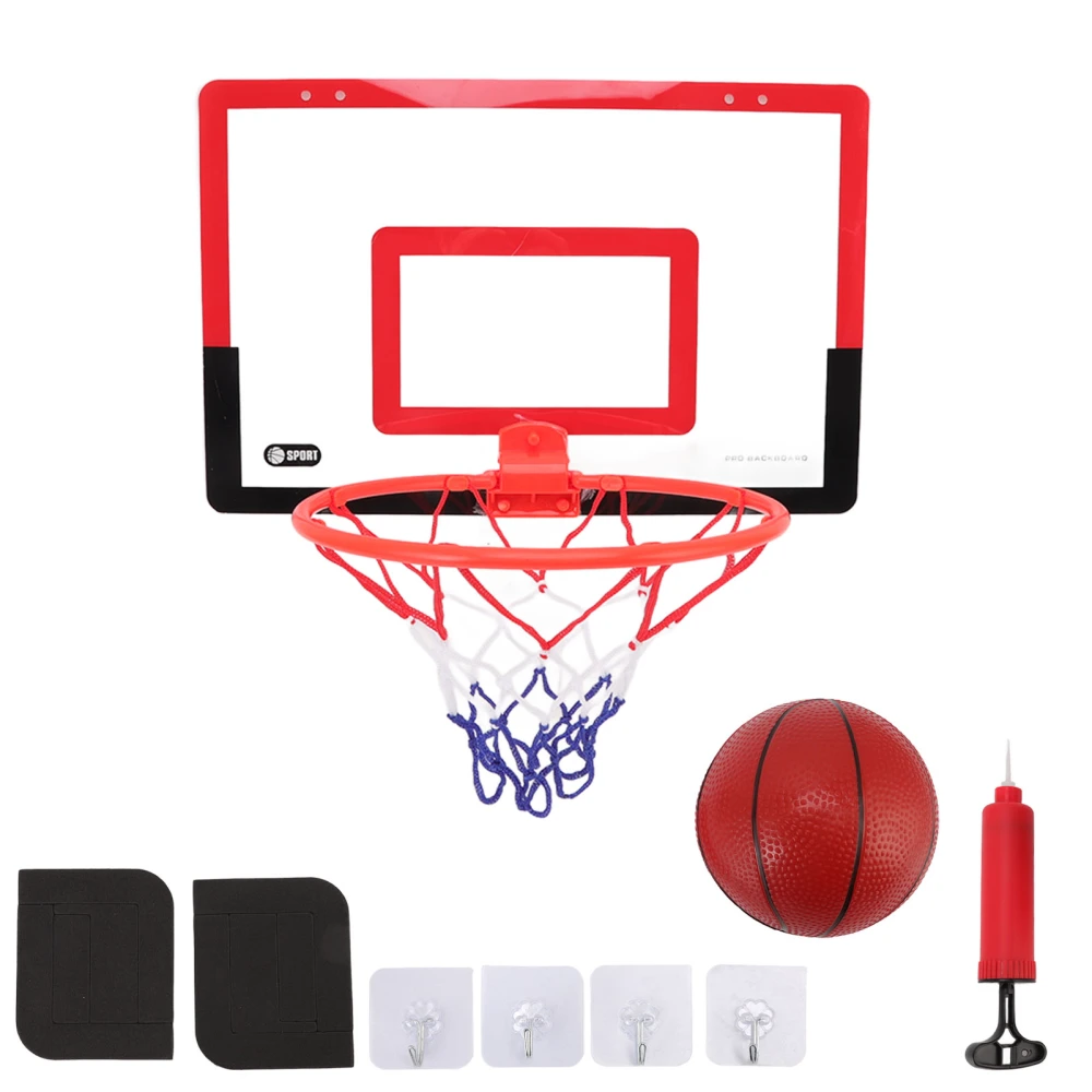 Mini Basketball Hoop Set Hole Free Mounting Bounce Design Red Black Indoor Parent Child Interaction Basketball Toy