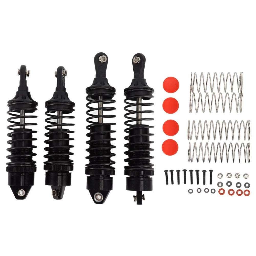 4Pcs RC Front Rear Shock Absorbers Aluminum Alloy Plastic Elastic Spring RC Shock Absorbers for TRAXXAS SLASH 1/10 Car Black