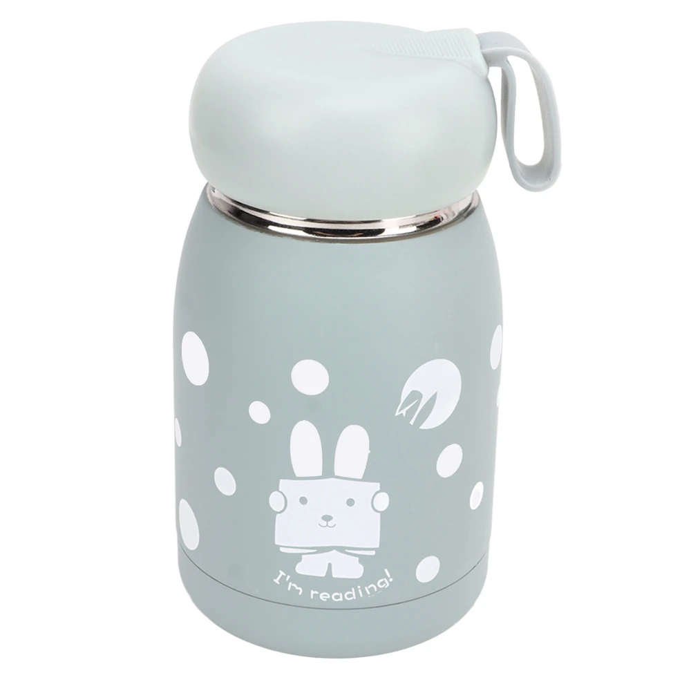 Children's Insulation Cup 12oz Double Wall Portable Rabbit Pattern Insulated Water Bottle for Travel Blue