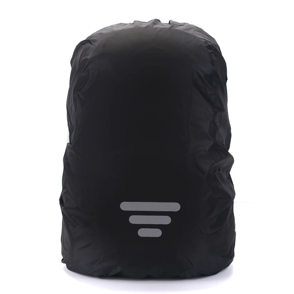 Backpack Rain Cover Waterproof Lightweight Reflective Oxford Cloth Backpack Cover Black 3 Stripe L 45 to 55 Liters