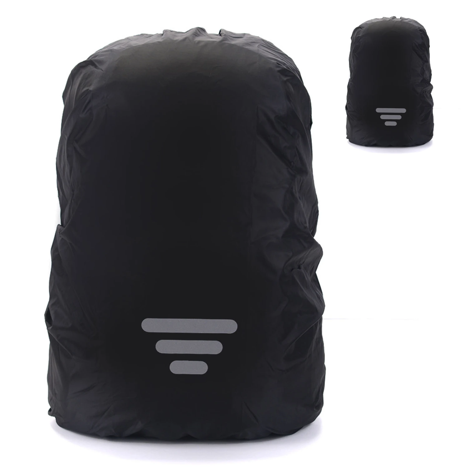 Backpack Rain Cover Waterproof Lightweight Reflective Oxford Cloth Backpack Cover Black 3 Stripe L 45 to 55 Liters