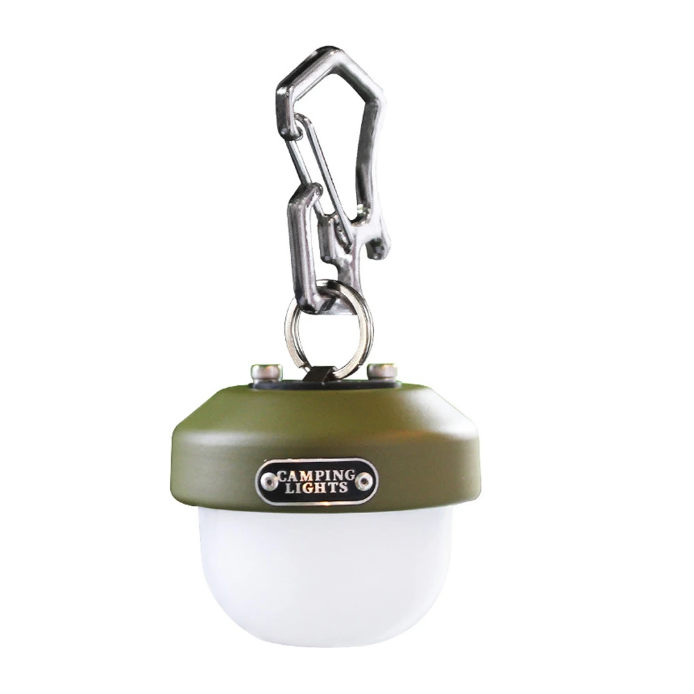 Camping Light Waterproof Brightness Adjustable USB Charging Small Cute Lamp with Hook Military Green Pinecone Pattern