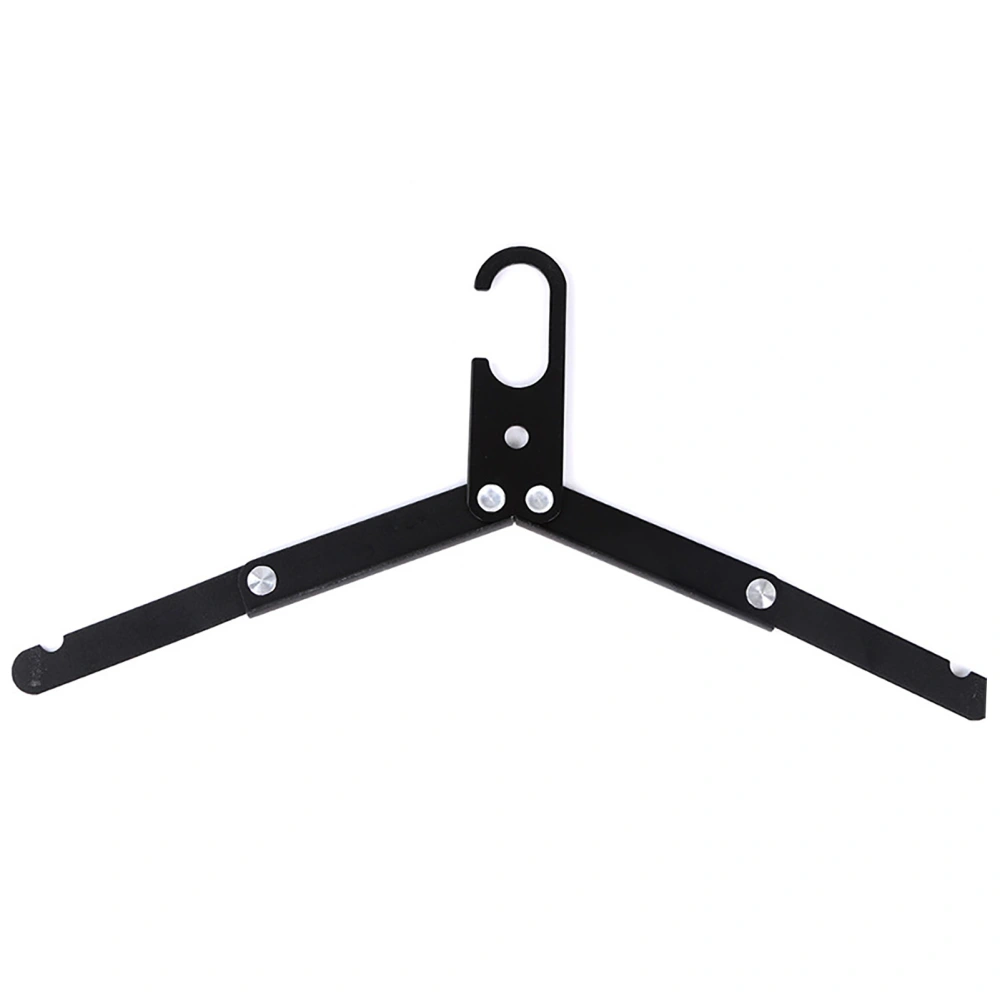 Travel Hanger Foldable Design Aluminium Alloy High Strength Light Weight Folding Clothes Hanger for Home Tirp Black