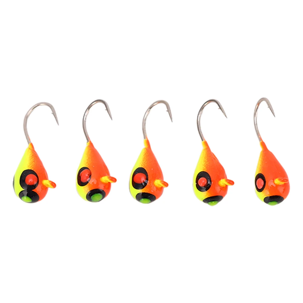 5PCS Ice Fishing Hooks 5MM High Carbon Steel Ice Fishing Jig Lures for Outdoor Fishing Accessories