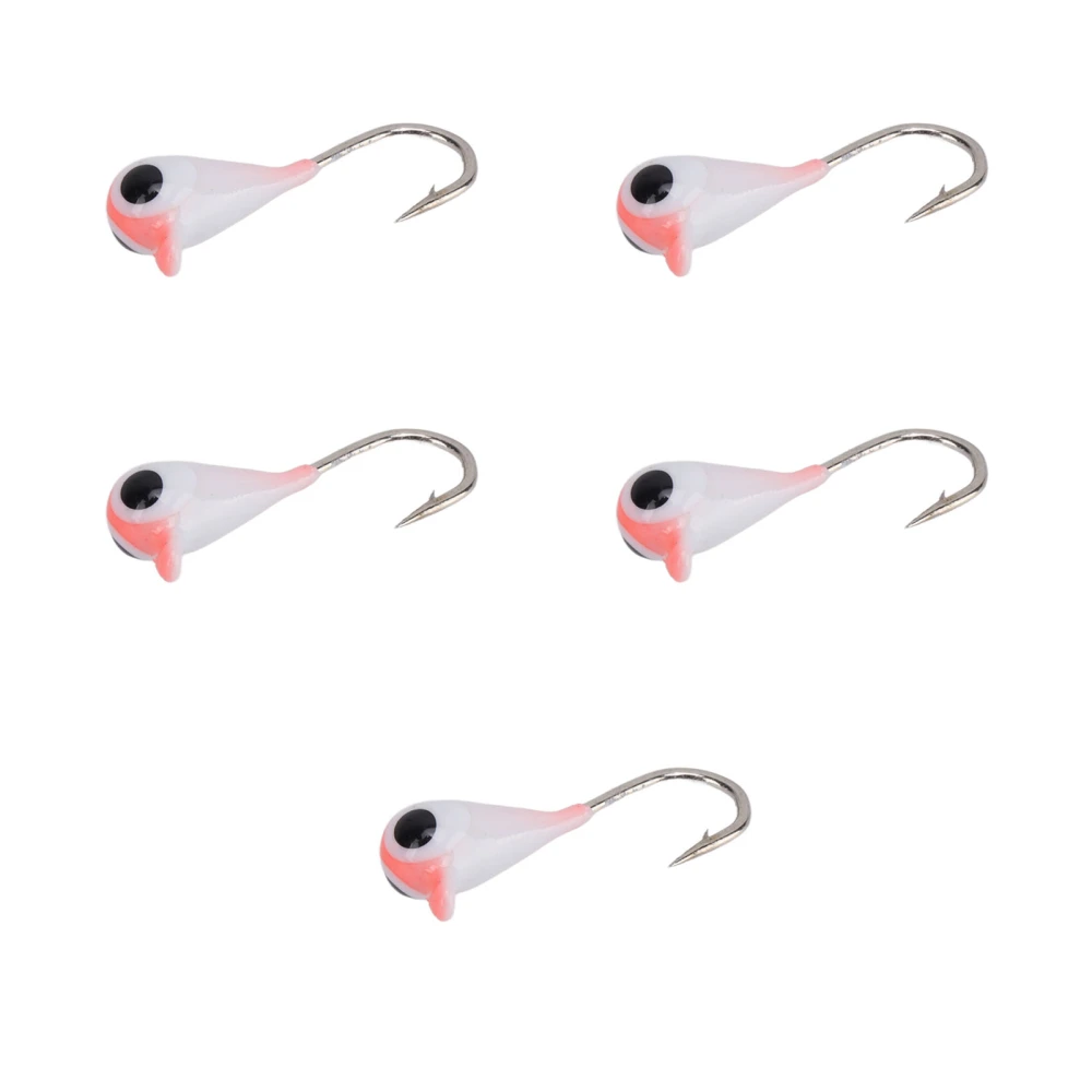 5 Pcs Winter Ice Fishing Jigs Kit Ice Fishing Hooks Lures for Bass Perch Crappie 3mm