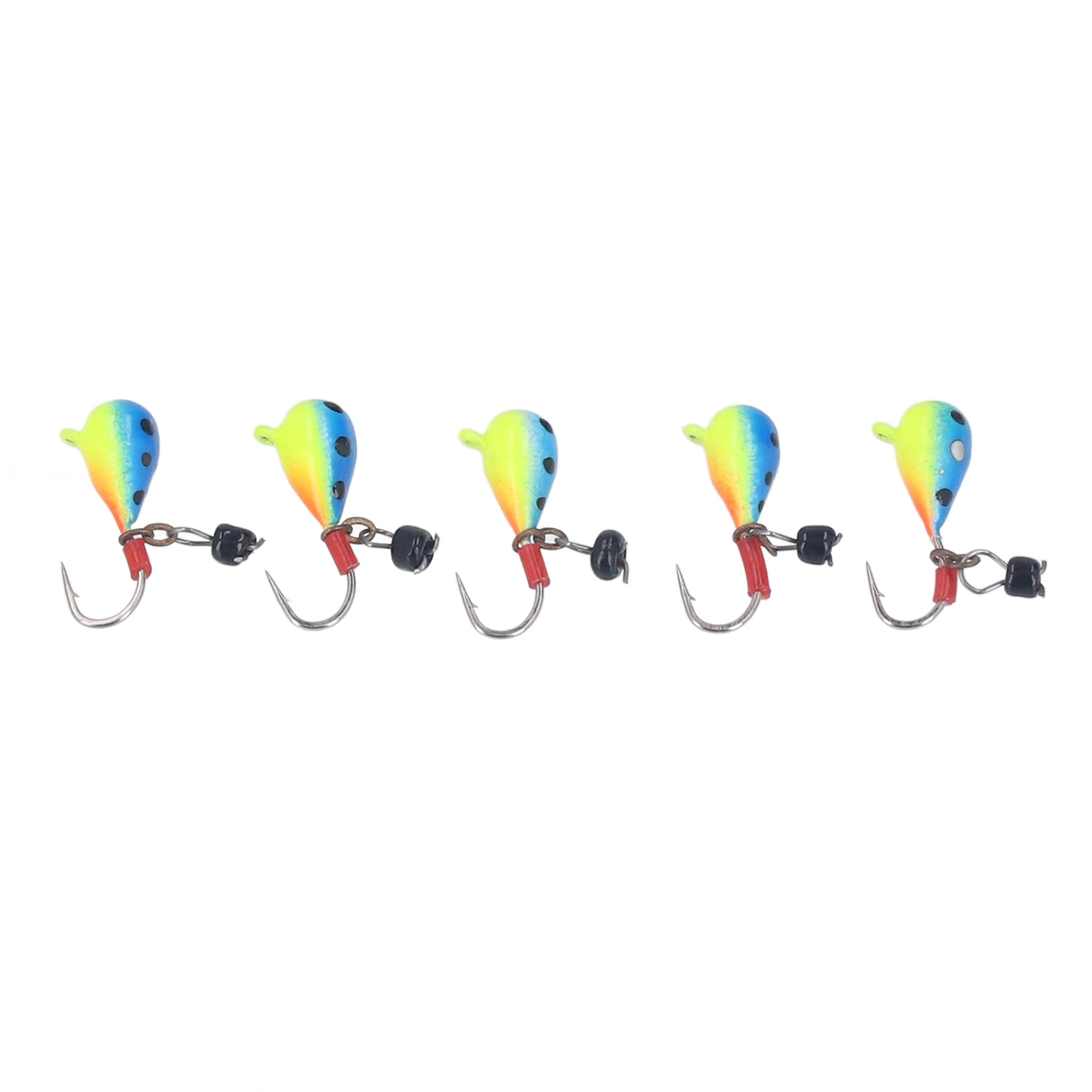 5pcs Ice Fishing Hooks High Carbon Steel Ice Fishing Jigs Outdoor Winter Fishing Lures for Freshwater Saltwater 4mm