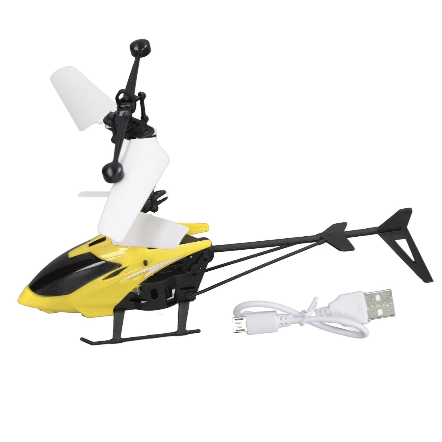 Mini RC Helicopter Stable Rotation Speed Reinforcement Treatment Luminous Drop Resistant Induction Helicopter Toy Yellow