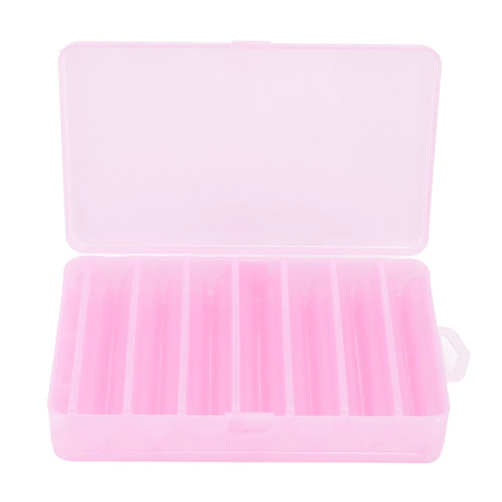 Fly Fishing Lure Box Pink Plastic 14 Compartments Double Sided Fishing Storage Lure Box