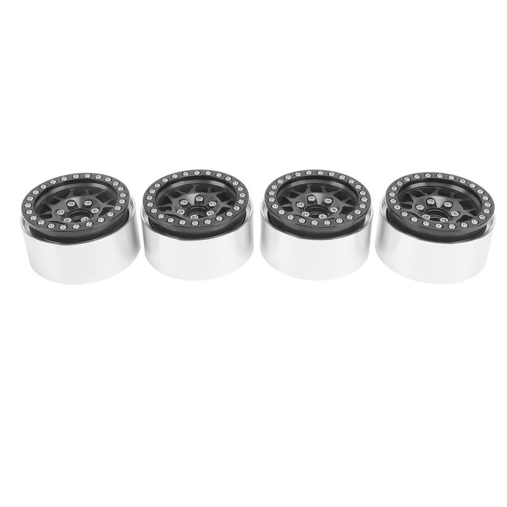 4Pcs 1.9in RC Wheel Rims Alloy CNC Machining 1/10 RC Beadlock Wheel Hub for Axial SCX10 90046 AXI 03007 REDCAT MST Titanium