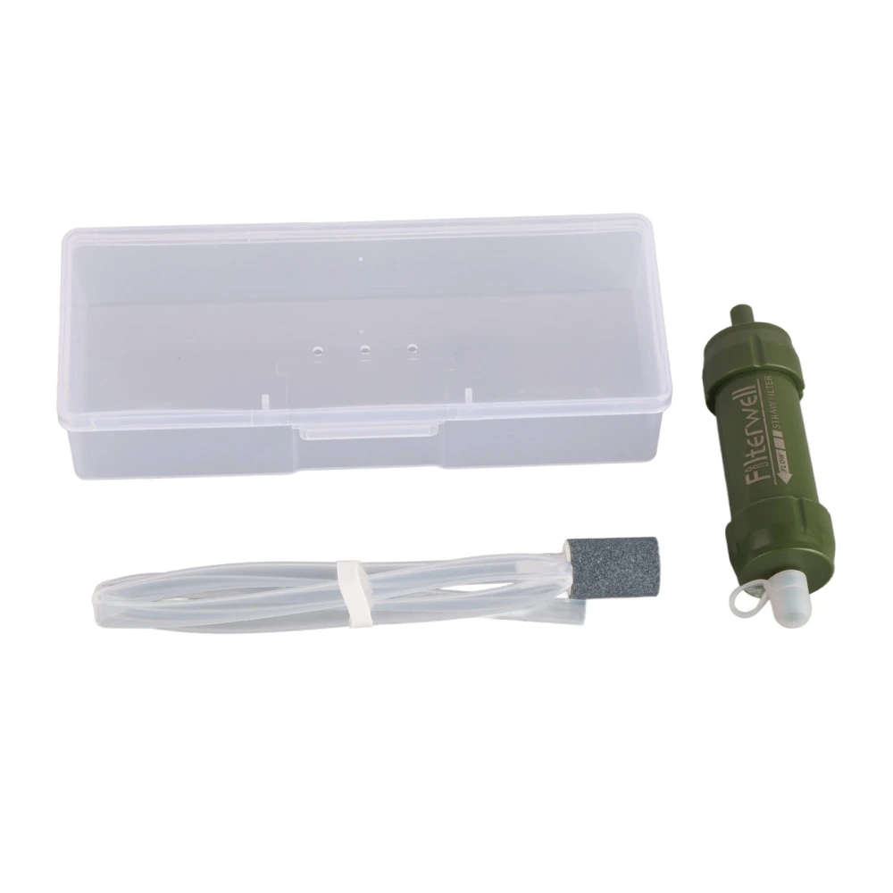 Water Filter Straw Portable Emergency Water Filtration System Mini Water Filter with Water Bag Tube for Camping Survival