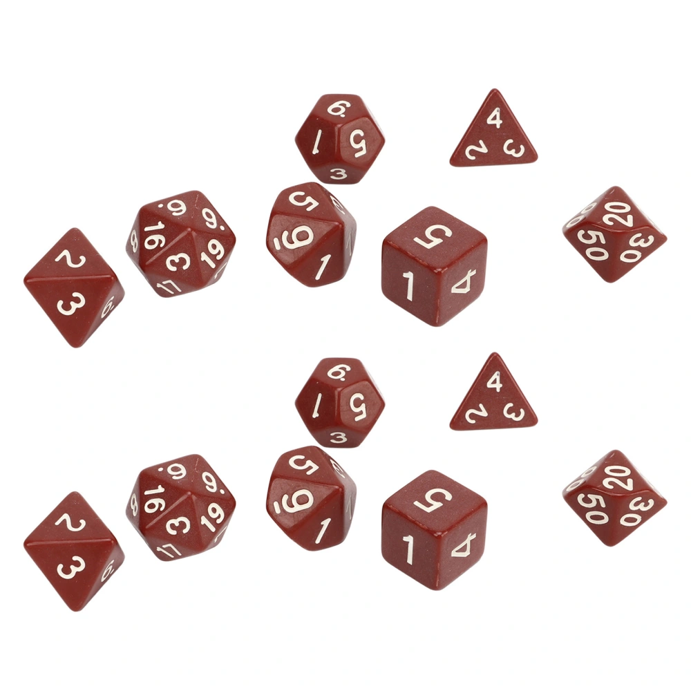 21PCS Polyhedral Dice Set Solid Color Plastic Anti Oxidation Educational Role Playing Dice for Game Brown