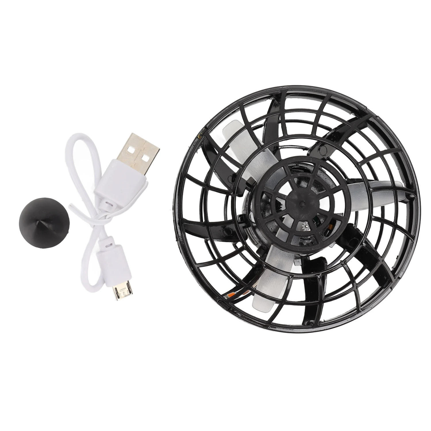Flying Spinner Interactive Decompression Rotatable Fingertip Hand Operated Drones Small UFO Toys for Outdoor Black