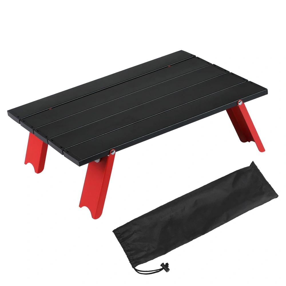 Small Outdoor Folding Table Aluminum Alloy Portable Camping Folding Table for Beach Picnic Black Red