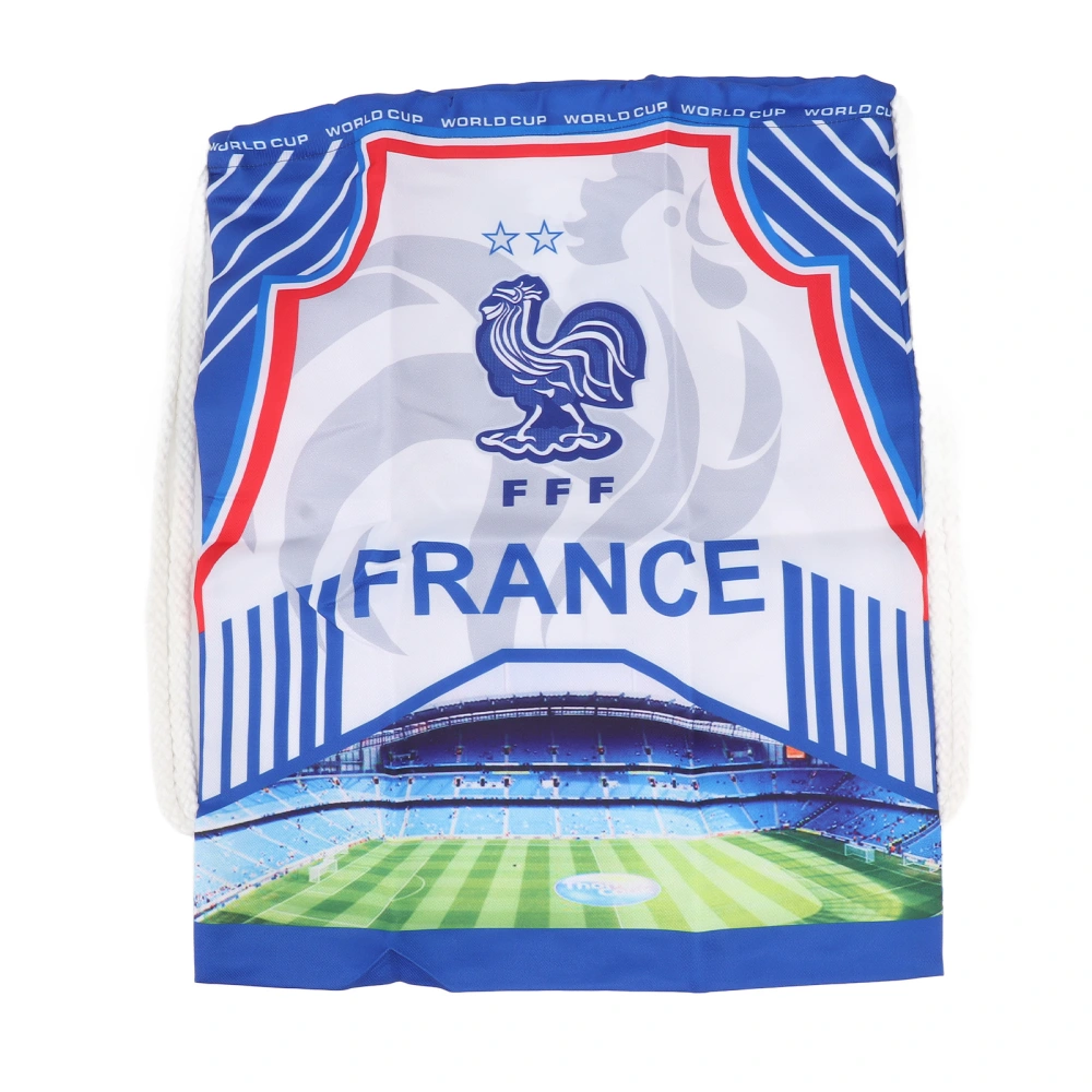 Soccer Drawstring Bag Cloth Folding Waterproof Soccer Storage Pocket for World Cup Memorial Ceremony France