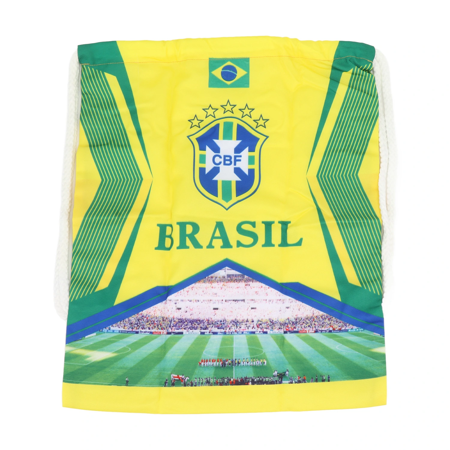 Soccer Drawstring Bag Cloth Folding Waterproof Soccer Storage Pocket for World Cup Memorial Ceremony Brazil