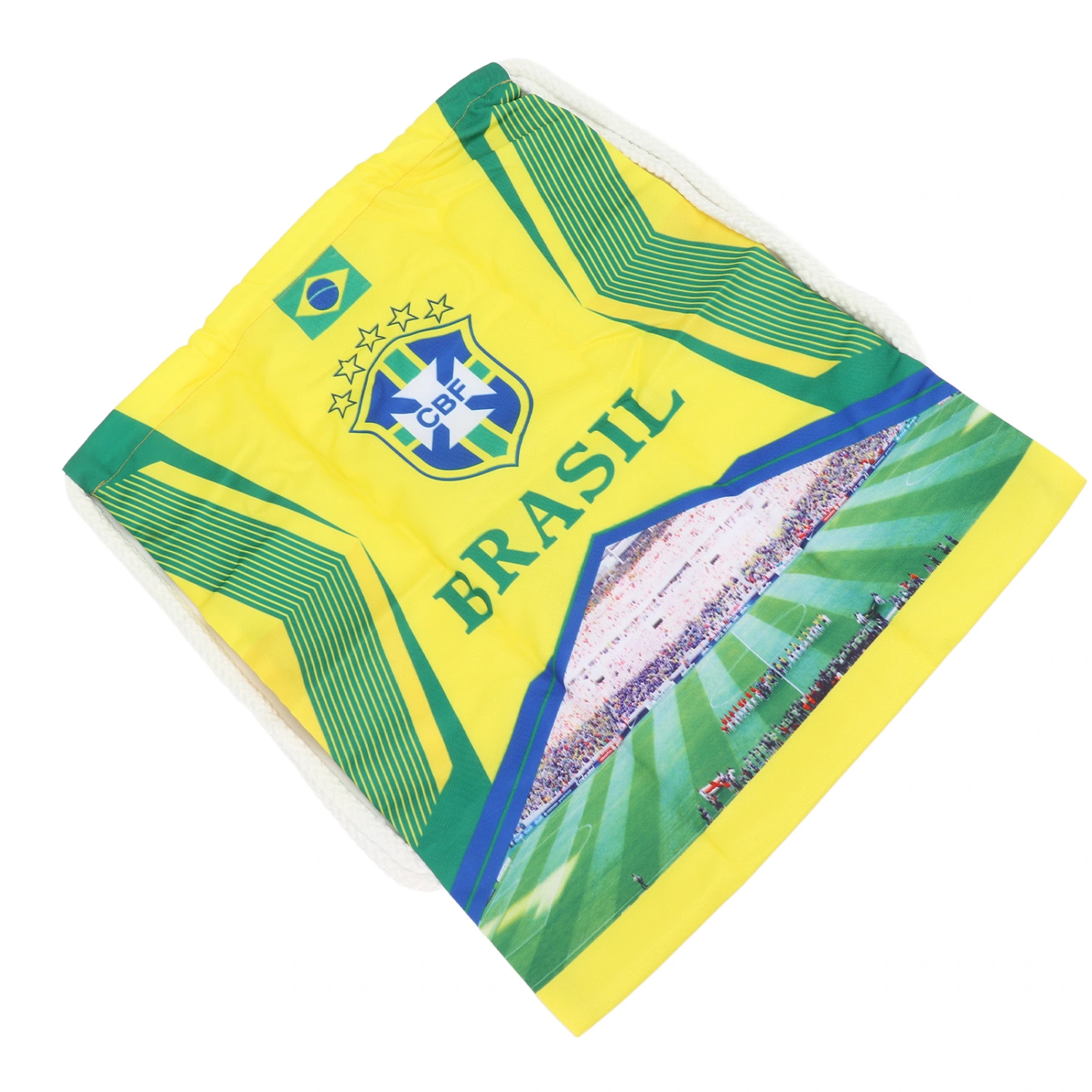 Soccer Drawstring Bag Cloth Folding Waterproof Soccer Storage Pocket for World Cup Memorial Ceremony Brazil