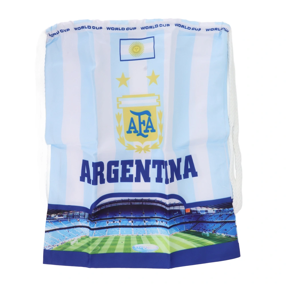 Soccer Drawstring Bag Cloth Folding Waterproof Soccer Storage Pocket for World Cup Memorial Ceremony Argentina