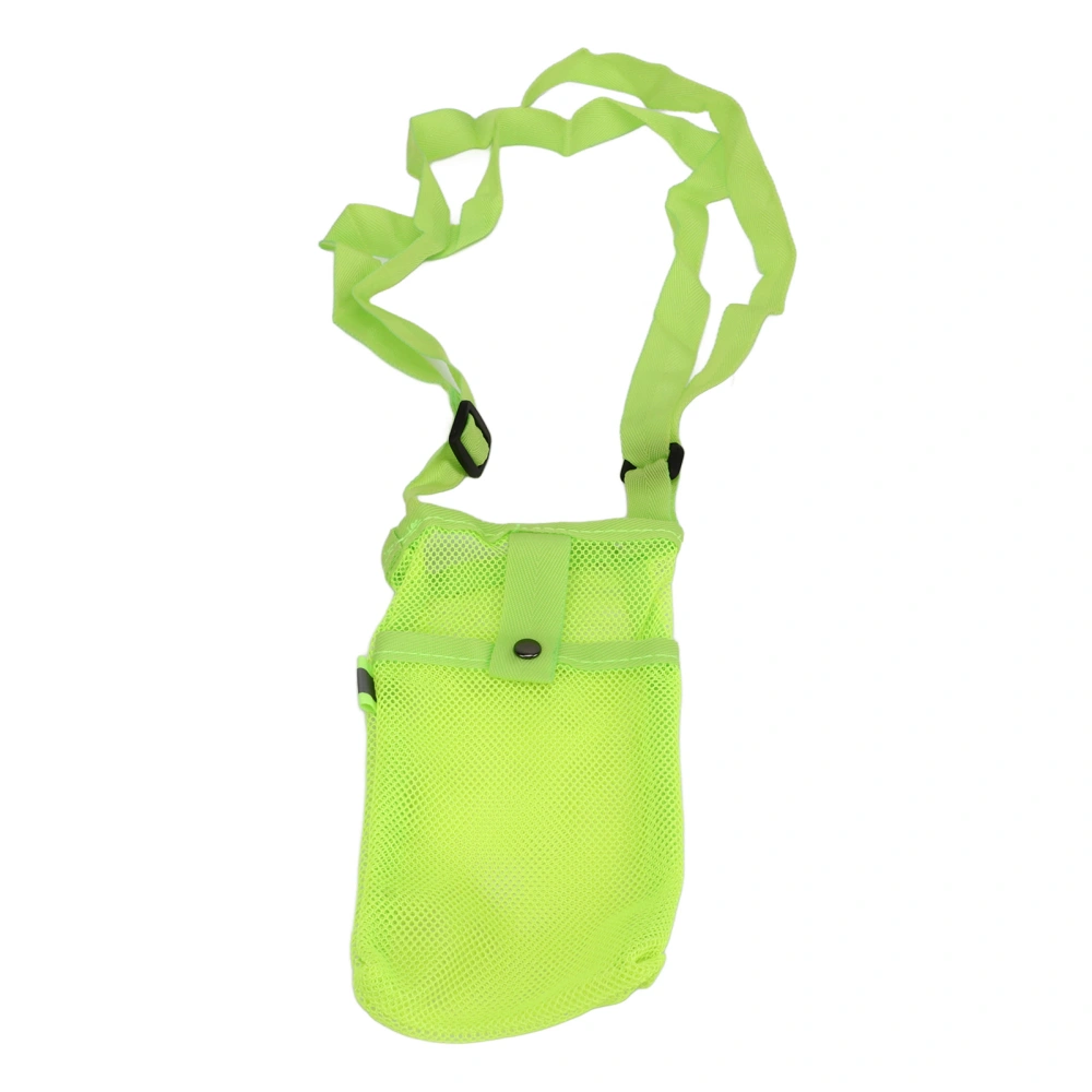 Water Bottle Holder Portable Mesh Water Bottle Bag with Adjustable Shoulder Strap for Outdoor Fitness Exercise Fluorescent Green