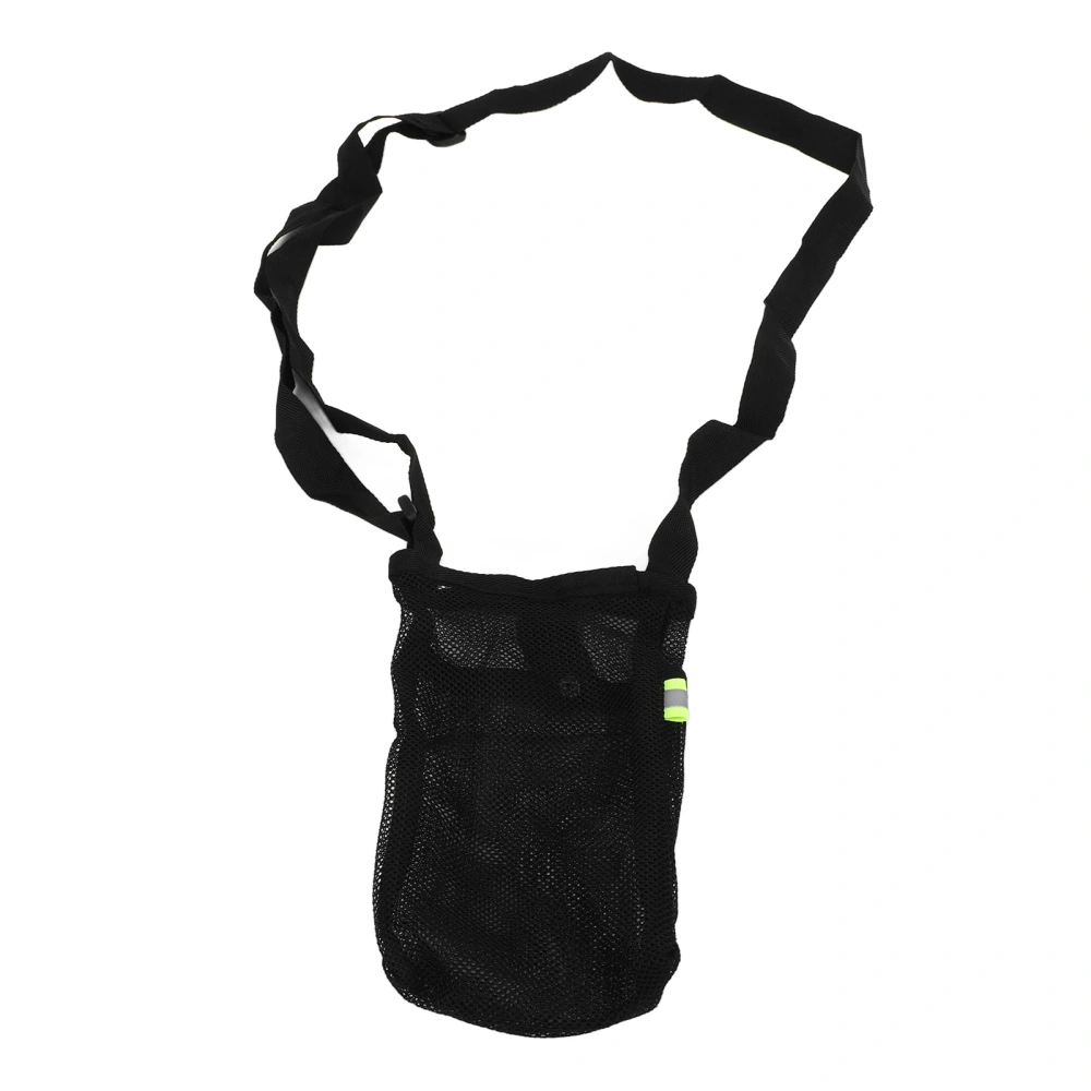 Water Bottle Holder Portable Mesh Water Bottle Bag with Adjustable Shoulder Strap for Outdoor Fitness Exercise Black