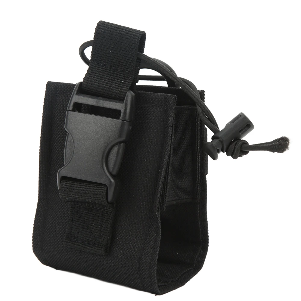 Walkie Talkie Radio Pouch Case Holder Nylon Intercom Bag Interphone Pouch for Outdoor Sport Black