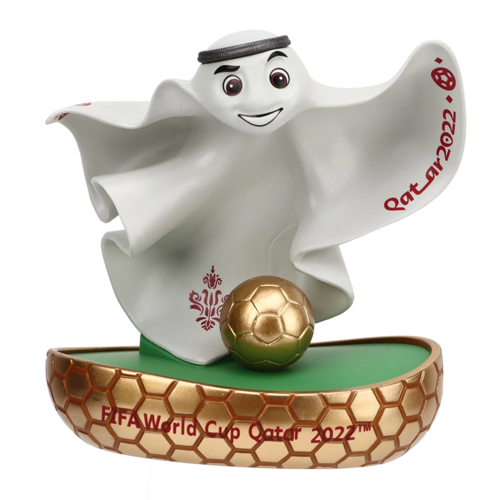 9cm 2022 World Cup 3D La'eeb Mascot Desktop Ornaments Decorations with Gold Soccer And Court