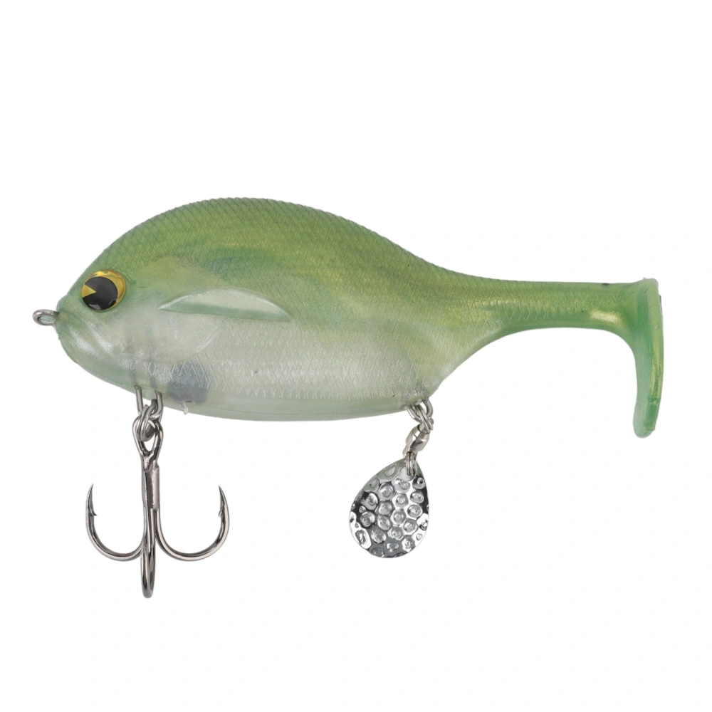 Lure Soft Bait PVC Flexible Vivid Motion Soft Bait with Sequin for Sea Water Rivers Green