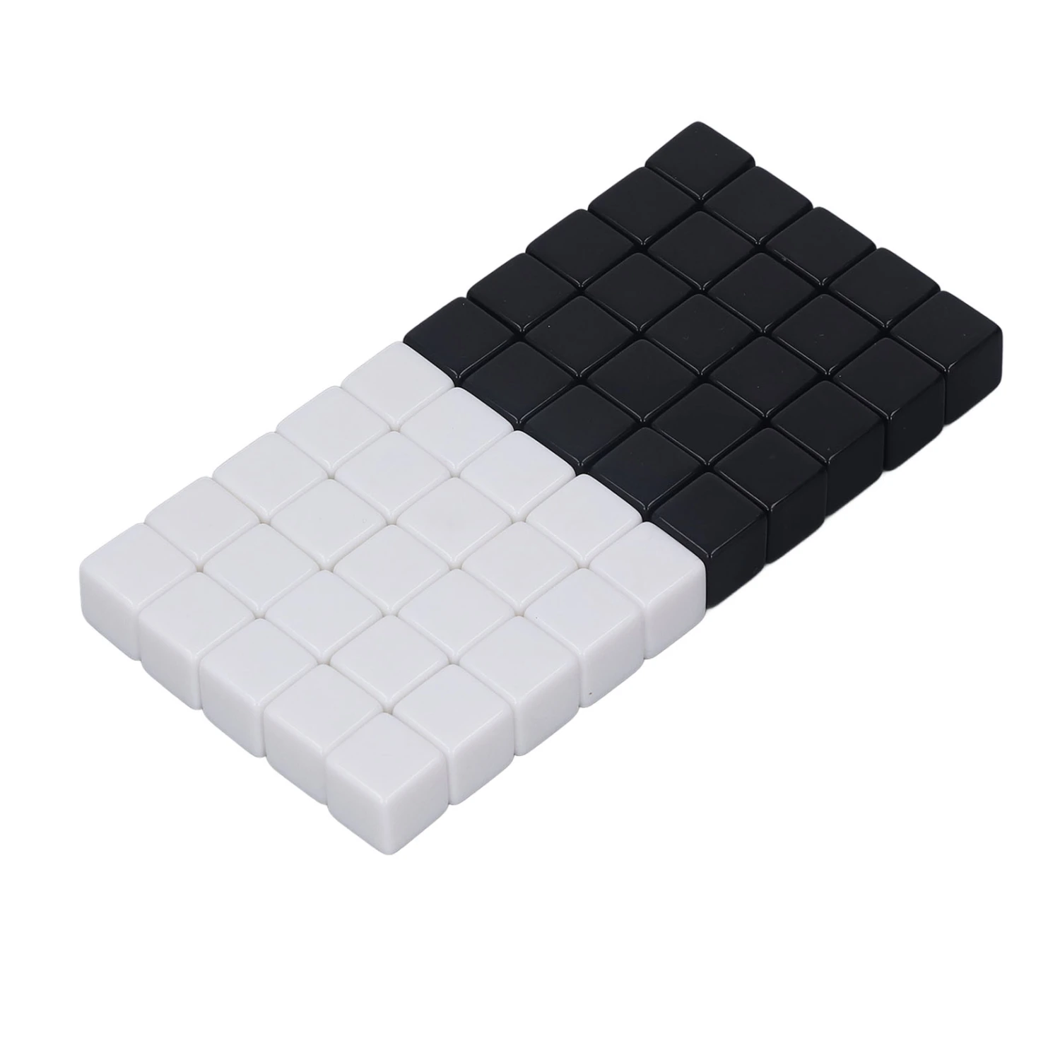 50Pcs Square Smooth Dice Small Write On Wipe Off Dice for Board Games Digital Teaching Half Black and Half White