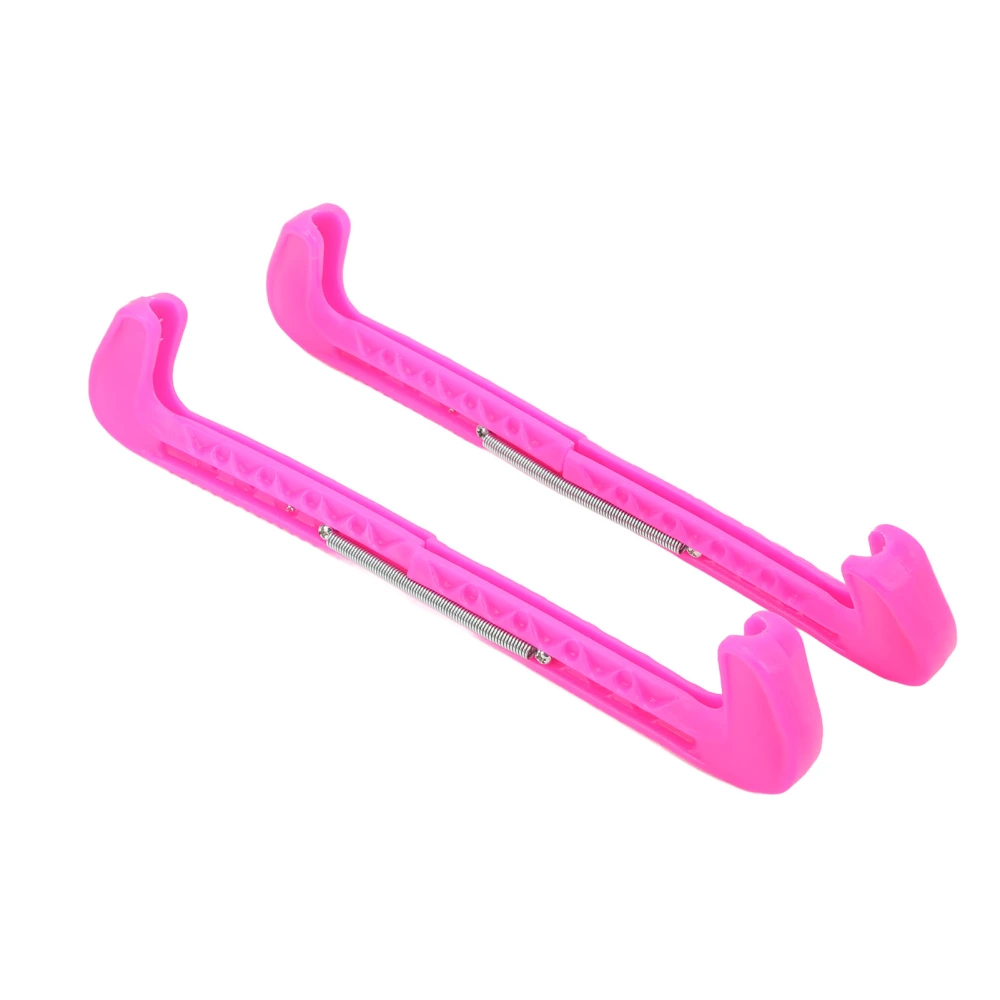 1 Pair Ice Skate Blade Covers Figure Skating Blade Guards Adjustable Plastic Blade Protector Pink