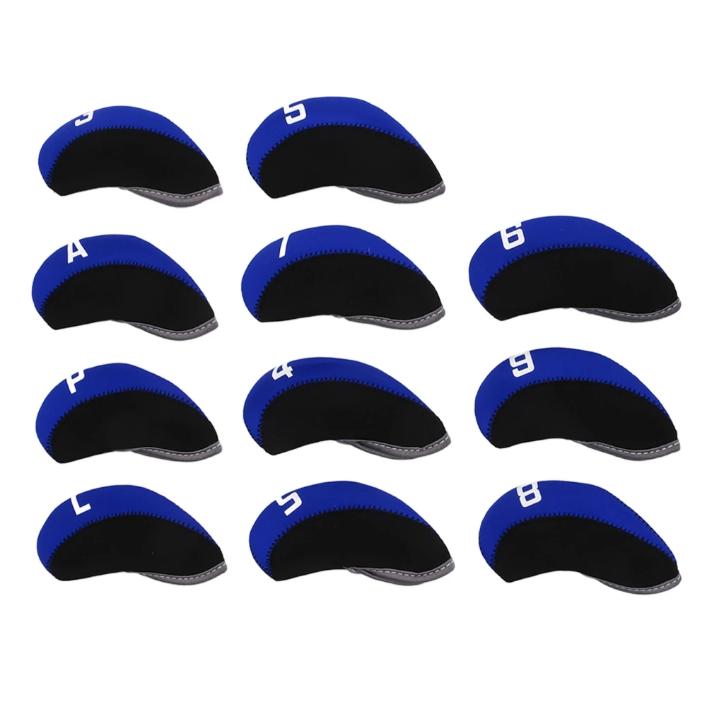 11PCS Golf Club Headcover Set Neoprene Numbered Golf Club Head Protector for Outdoor Royalblue