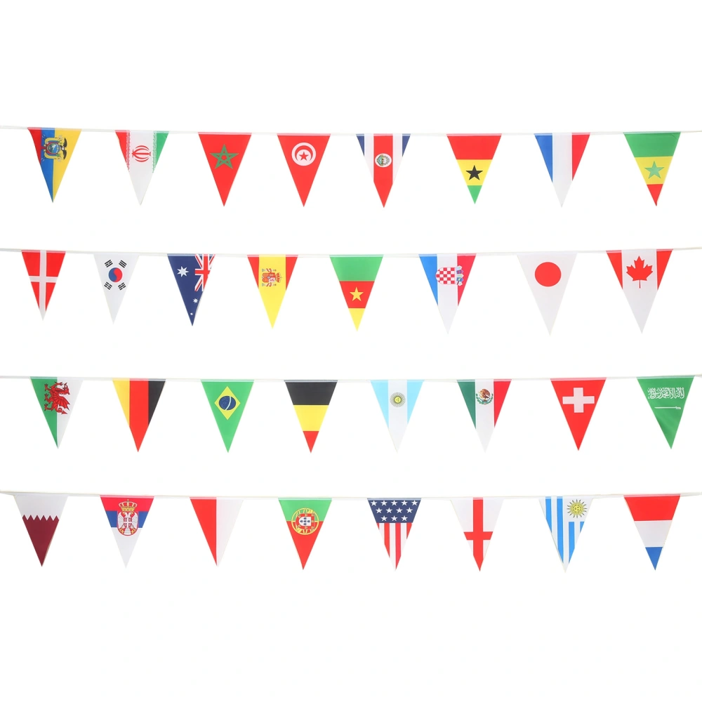 2022 Soccer Competition Pennant Flags Banner 32 Teams Soccer Match Triangular Flag Bunting String for Room Bar Decoration