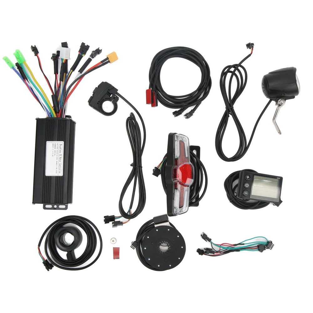 750W‑1000W Electric Bike Conversion Kit 30A Controller S866 Panel Headlight Taillight Thumb Throttle for Repair Parts