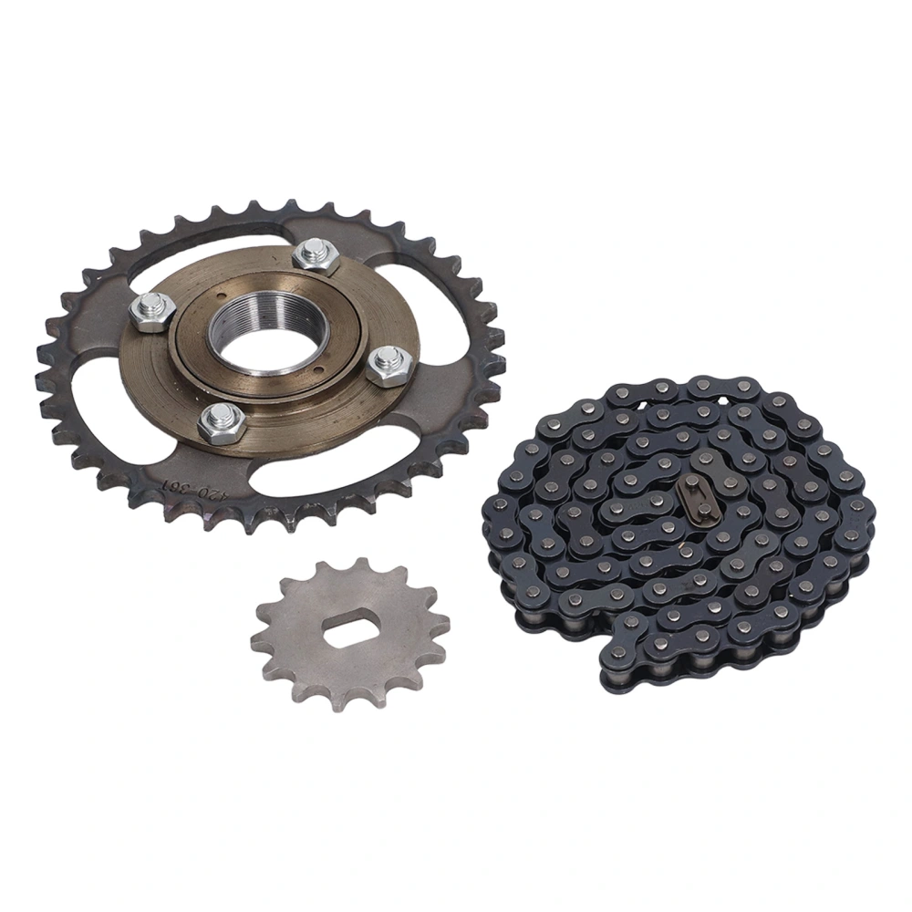 Metal Steel 420 14 Tooth H Hole 12x17mm Sprocket 36 Tooth Crankset 76 Link Chain Set for Bike Bicycle